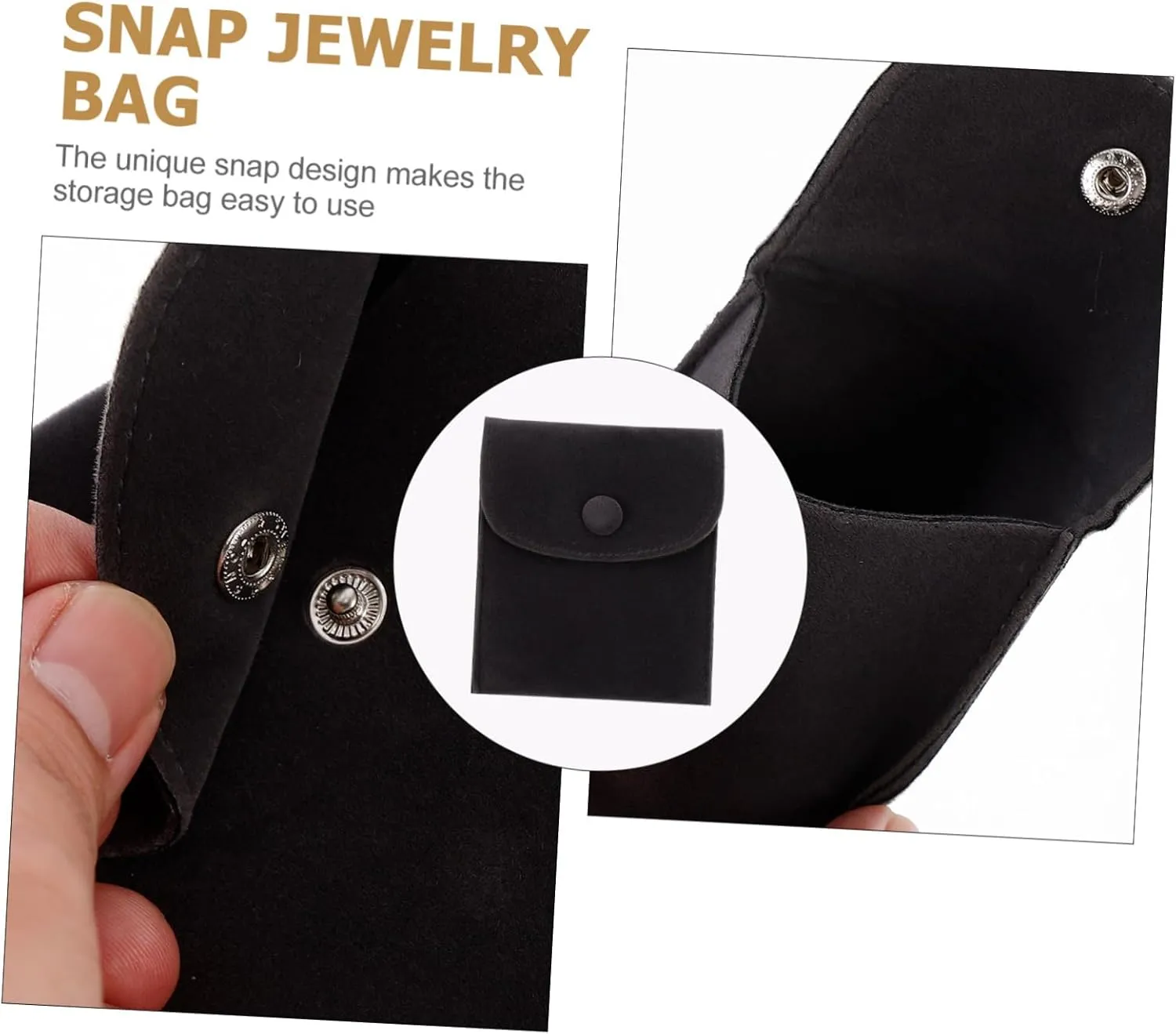 BESPORTBLE Elegant Velvet Jewelry Snap Bag Watch Bracelet Storage Packing Bag Lightweight and Jewelry Snap Purse for Necklace