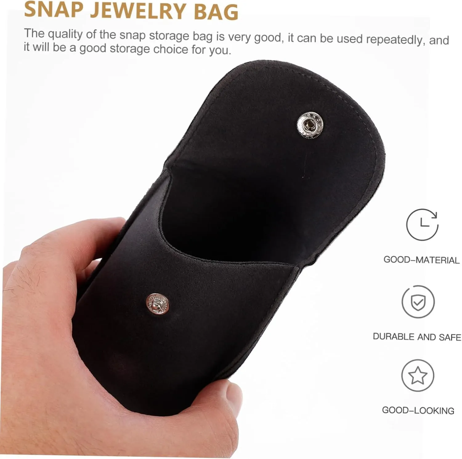 BESPORTBLE Elegant Velvet Jewelry Snap Bag Watch Bracelet Storage Packing Bag Lightweight and Jewelry Snap Purse for Necklace