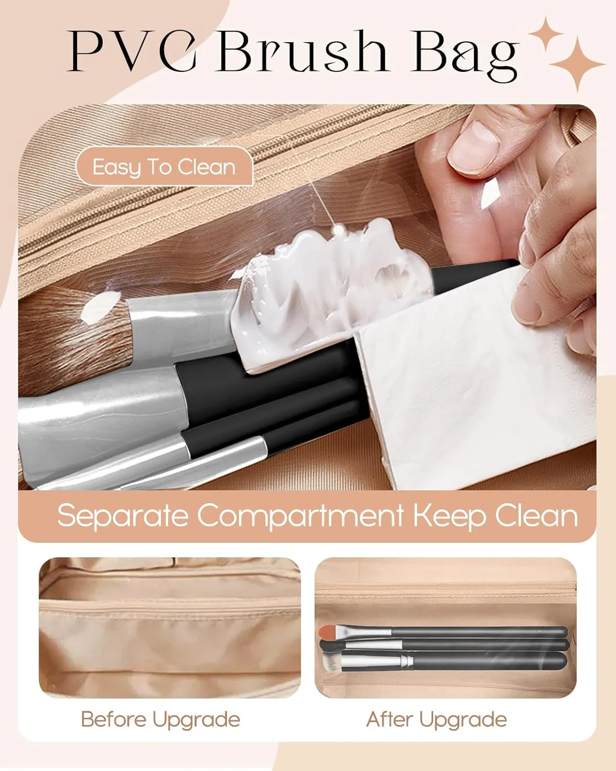 Bistup Makeup Bag Travel Cosmetic Bag Toiletry Make Up Bags Cute Women Large Capacity Big Medium Leather Iridescent Colorful Aesthetic Girl Teen Teenage Foldable Expandable Open Flat Zip