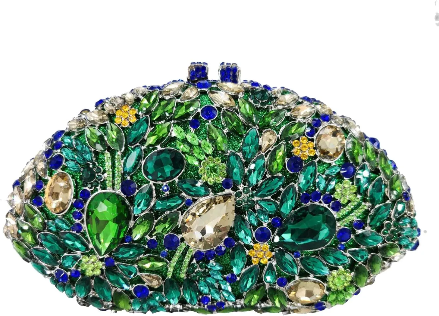 Boutique De FGG Flower Evening Bags for Women Formal Rhinestone Clutch Purse Wedding Party Prom Crystal Clutch Handbag,Mini