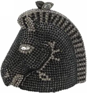 Boutique De FGG Horse Head Crystal Clutch Bags Women Animal Rhinestone Evening Handbags Party Crystal Clutch Purses,Mini