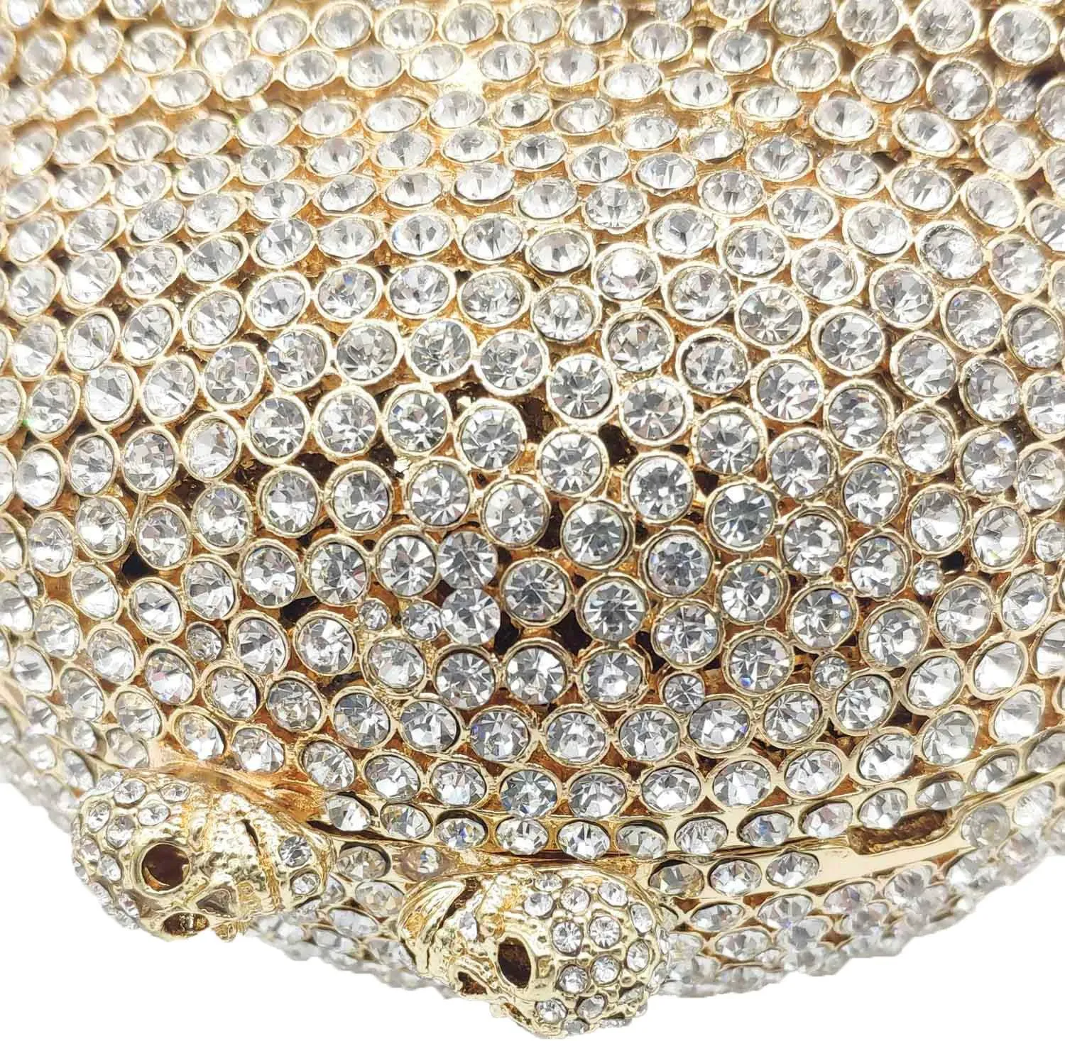 Boutique De FGG Skull Crystal Clutch Purse for Women Formal Rhinestone Clutch Evening Bag Halloween Minaudiere Handbag,Mini