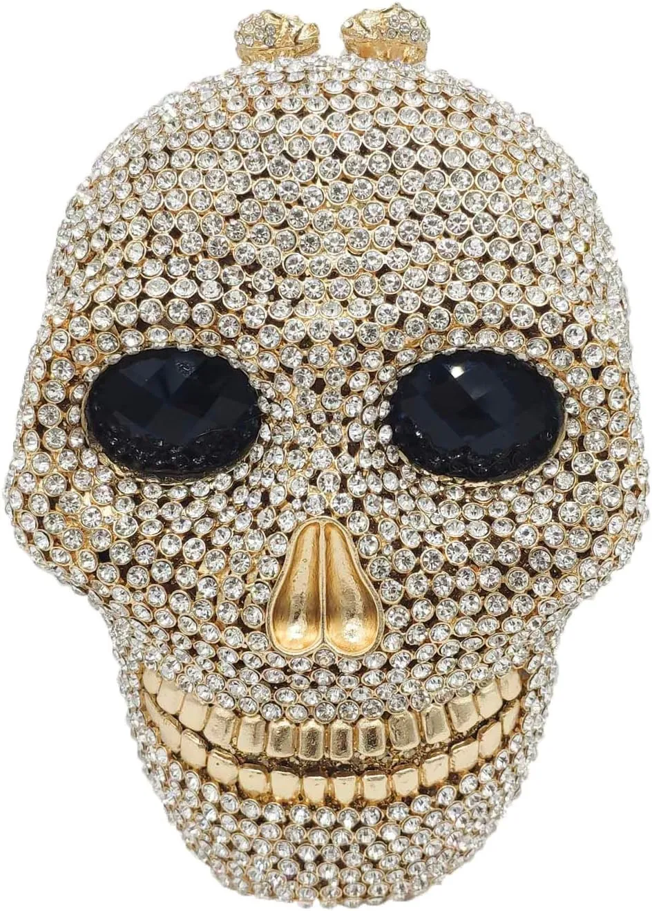 Boutique De FGG Skull Crystal Clutch Purse for Women Formal Rhinestone Clutch Evening Bag Halloween Minaudiere Handbag,Mini