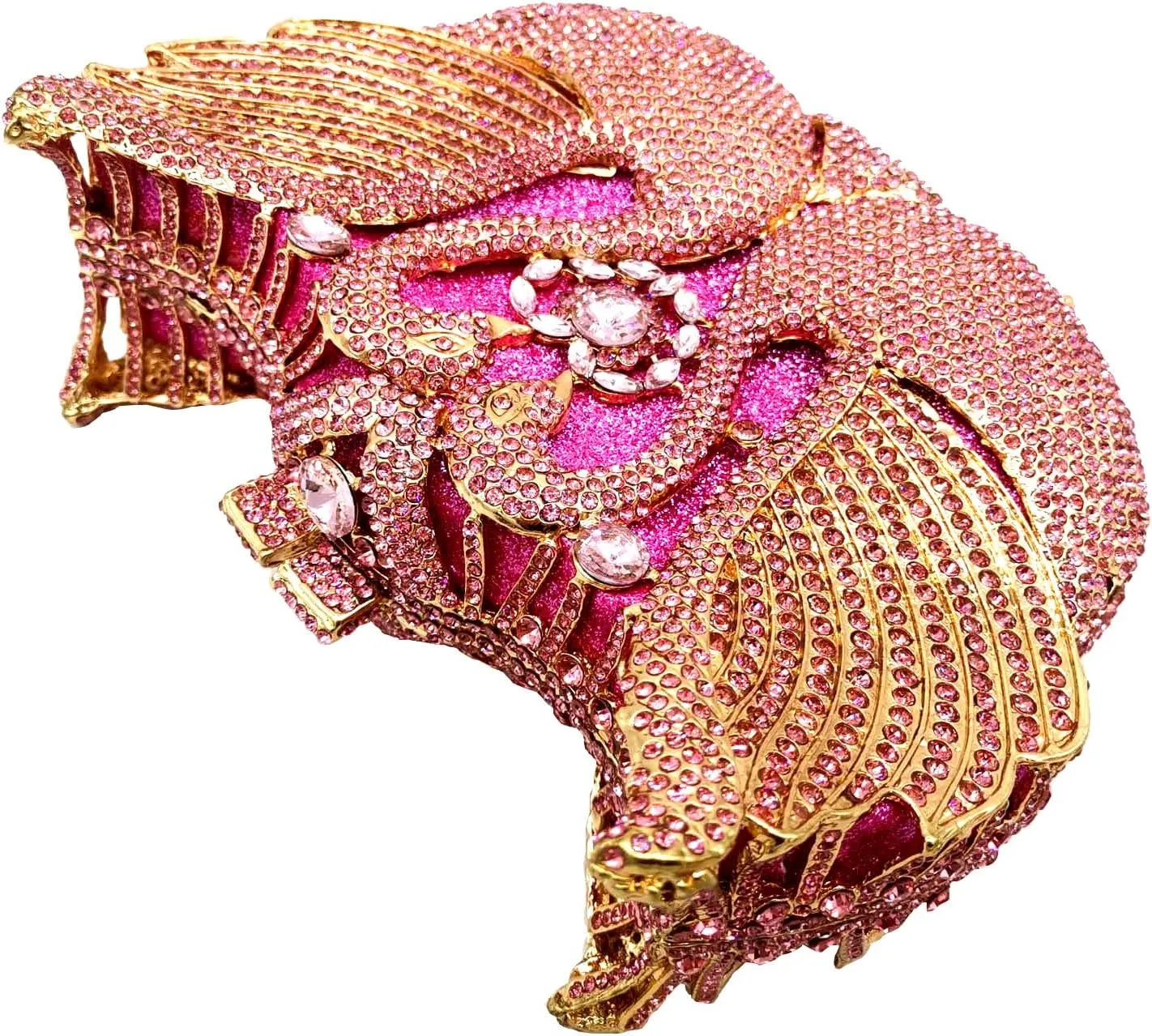 Boutique De FGG Swan Crystal Clutch for Women Evening Handbags Wedding Party Rhinestone Clutch Purse Animal Minaudiere,Mini