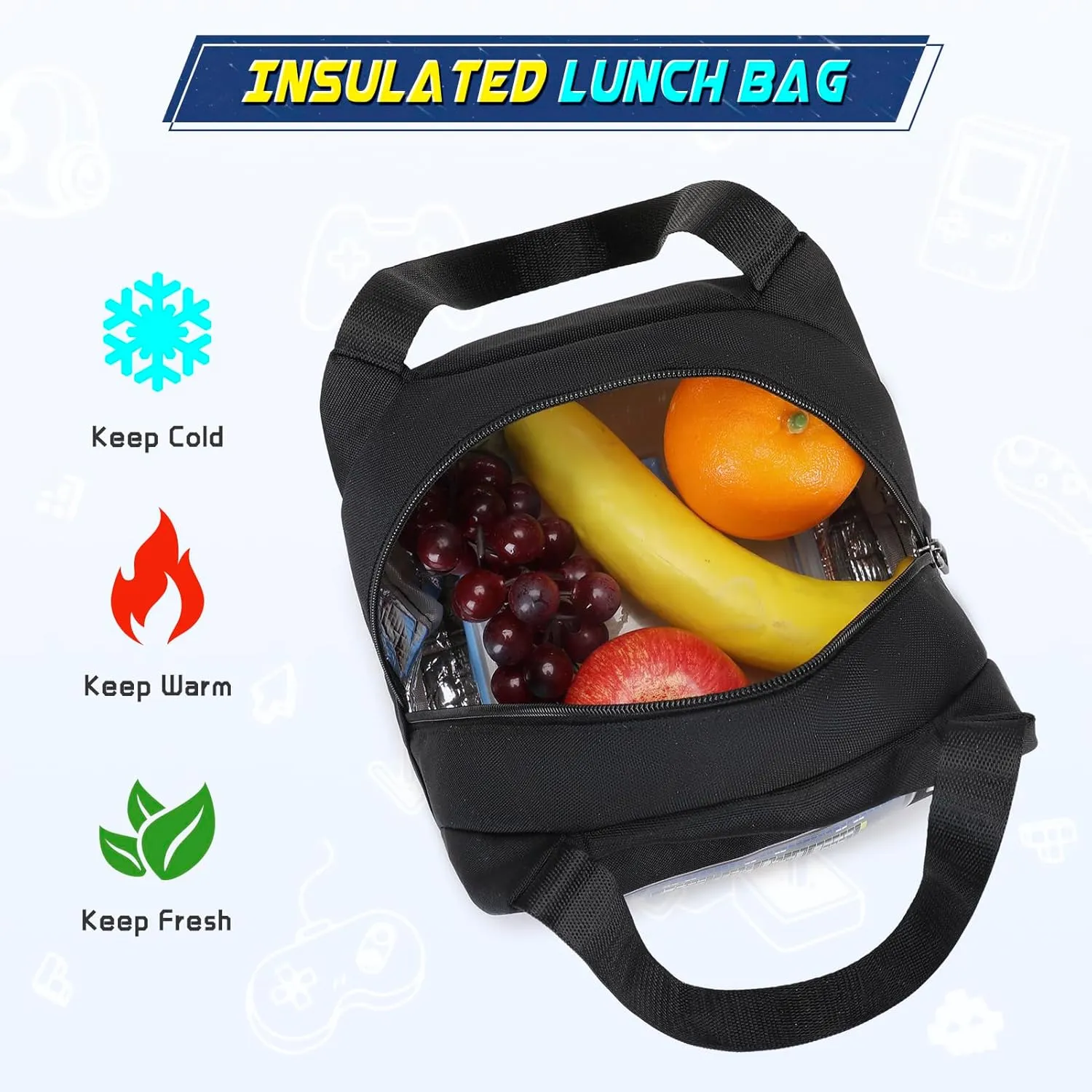 Boys Backpack, Cool Luminous School Backpacks for Boys with Lunch Bag Pencil Case, Kids Backpack Kindergarten Elementary Middle School Book Bags for Teen Boys Children with USB Charging Port