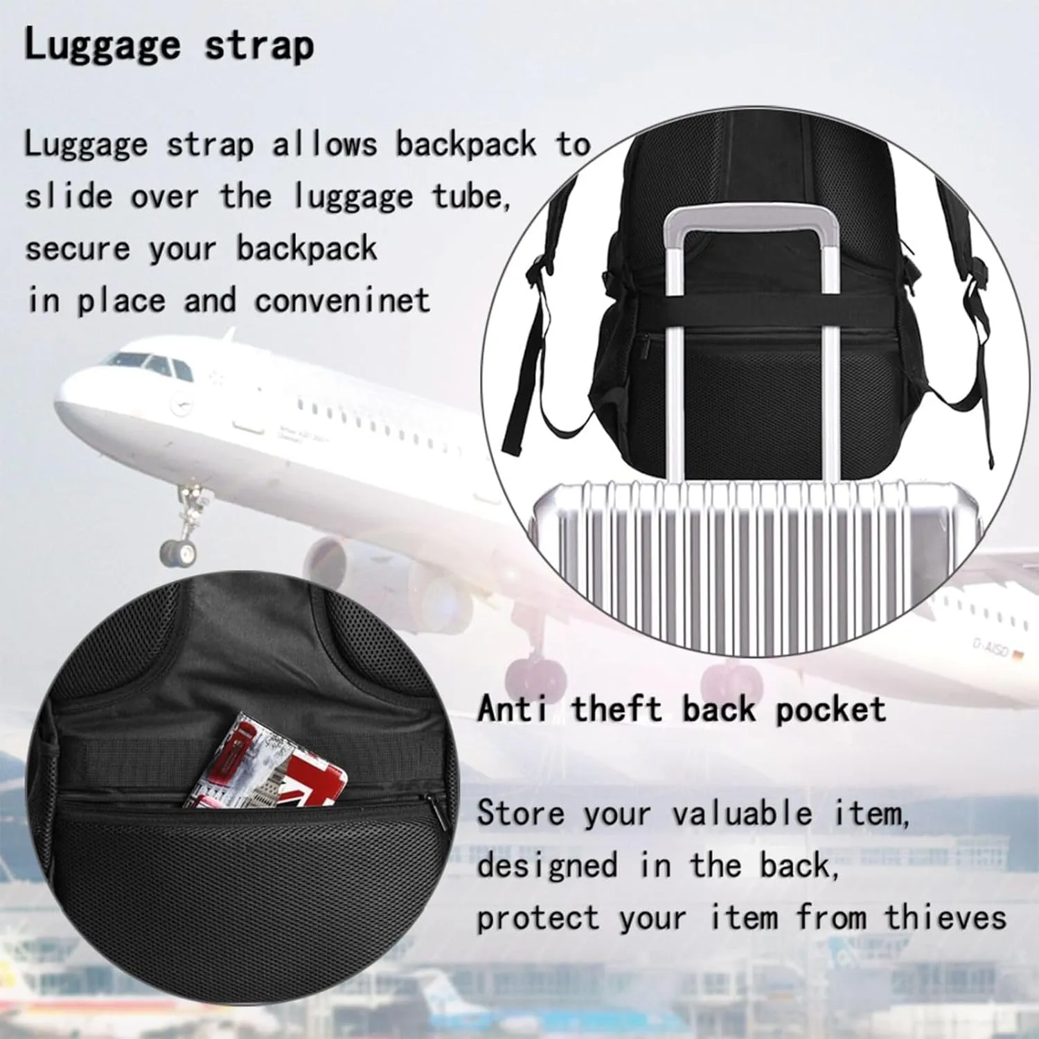 Bridgetown Barbados Flag Sunset Casual Travel Backpacks Hiking Camping Backpack Large Outdoor Sport Daypack Laptop Rucksack Climbing Working Bags with USB Port