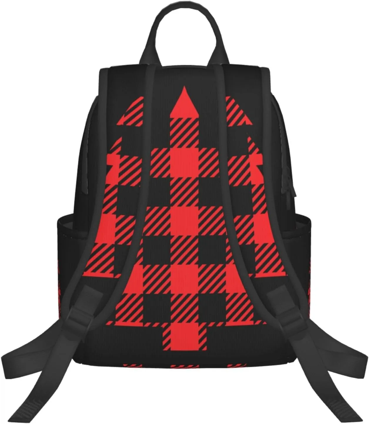 Buffalo Plaid Christmas Tree Casual Backpacks Large Capacity Laptop Backpack Sports Rucksack Travel Daypack Adjustable Shoulder Strap Work Bag for Outdoor Camping