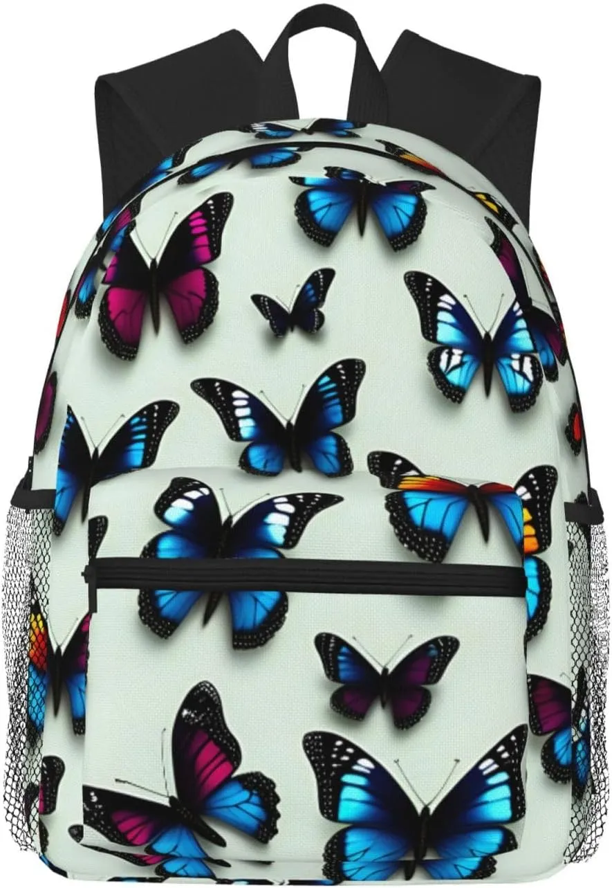 Butterfly and cello print Lightweight and comfortable backpack Casual Laptop Backpack for Travel Hiking