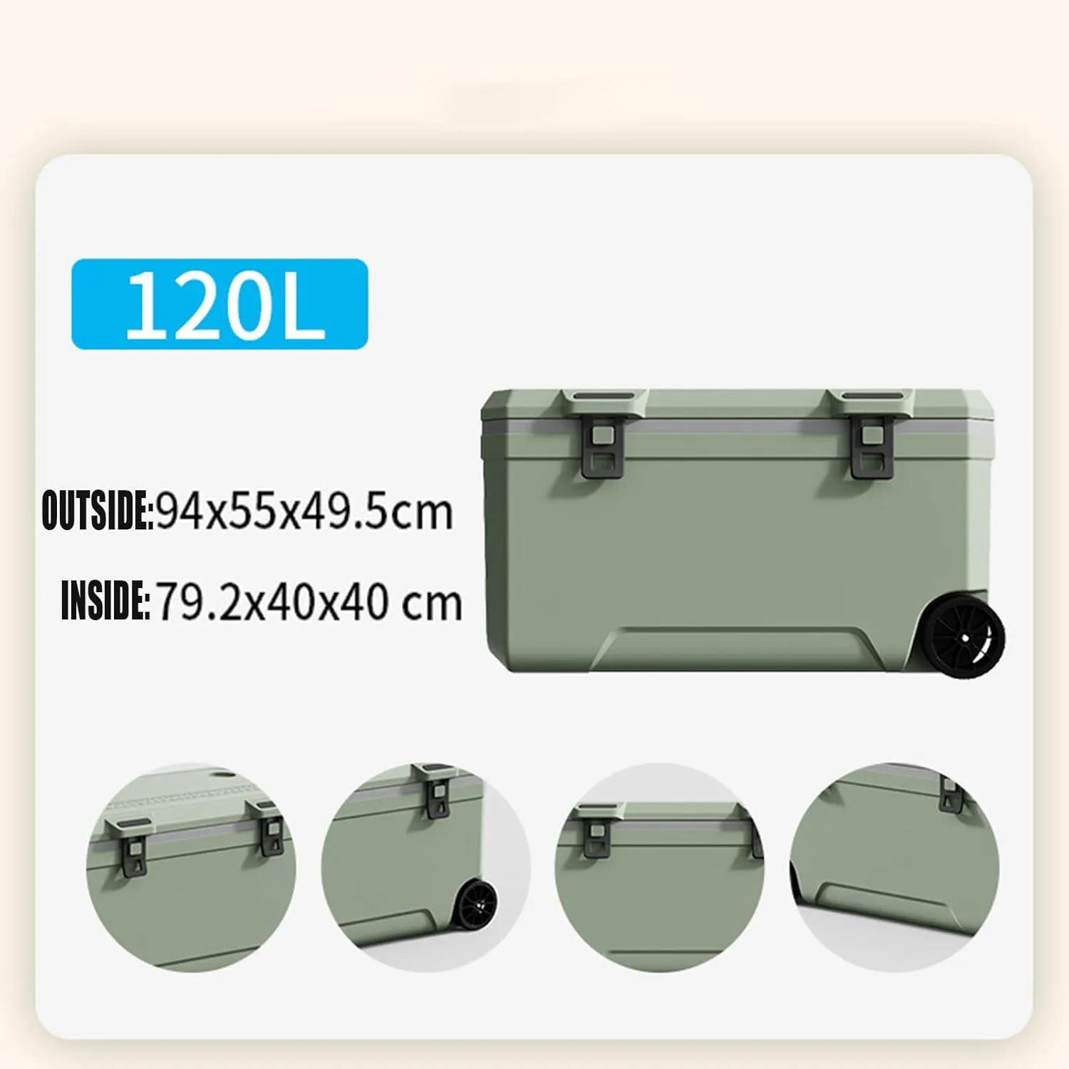 Car Camping Coolers for Subaru Ascent/BRZ/Chiffon/Crosstrek/Forester/Impreza, Waterproof Portable Cooler, Leak Proof Picnic Insulated Bag, Ultra-Light Premium Ice Chest Box,A-Green-120L