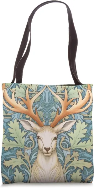 Caribou Floral - William Morris Art Nouveau Tote Bag