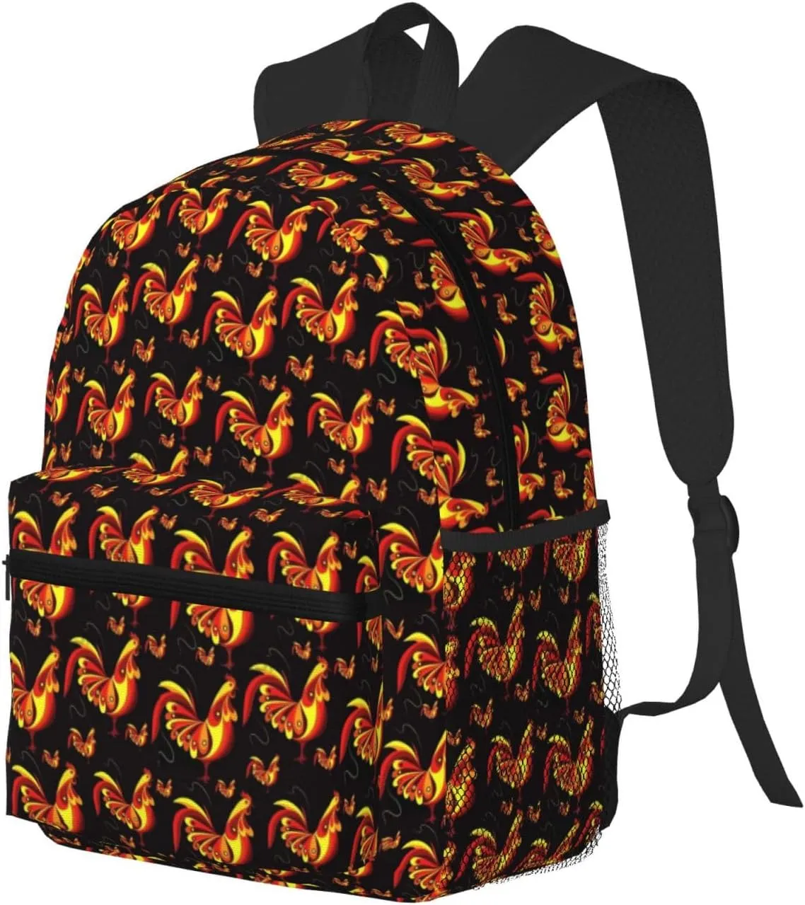 Cartoon Rooster Print Backpack 16 Inch Laptop Backpacks For Women Men Large Bags For Travel Hiking Camping Day Pack Outdoor Daypack