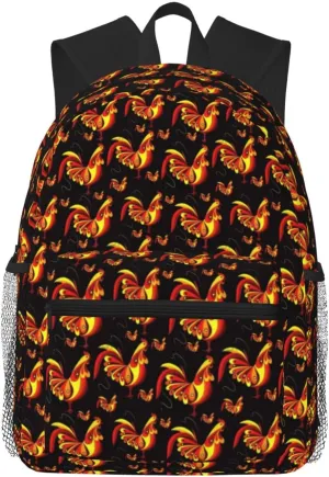 Cartoon Rooster Print Backpack 16 Inch Laptop Backpacks For Women Men Large Bags For Travel Hiking Camping Day Pack Outdoor Daypack