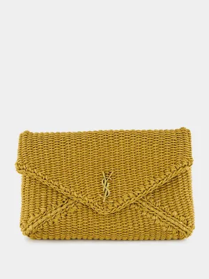 Cassandre Large Envelope Pouch in Rope Natural Brown