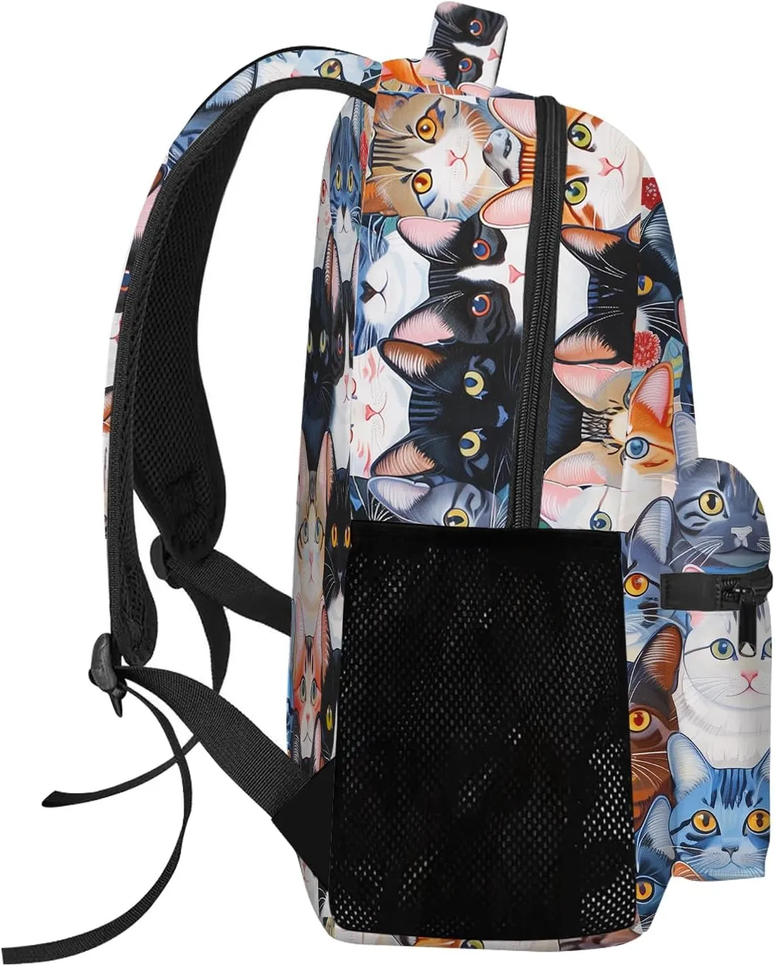 Cat Backpack for Girls, Girls Backpacks for Kids, Cute Colorful Kitty Cat Bookbag, Funny Animal Pattern Kids Backpack, Large Capacity Middle Schoolbag Elementary Student Bookbag, 16 Inch