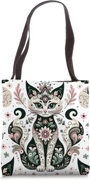Catrina Cat Polish Folk Art Tote Bag
