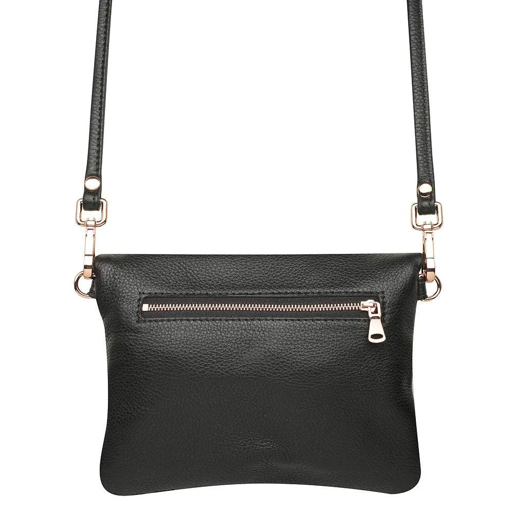 CHARLIE MIDDLETON  Black Nappa Mini Weekend Clutch