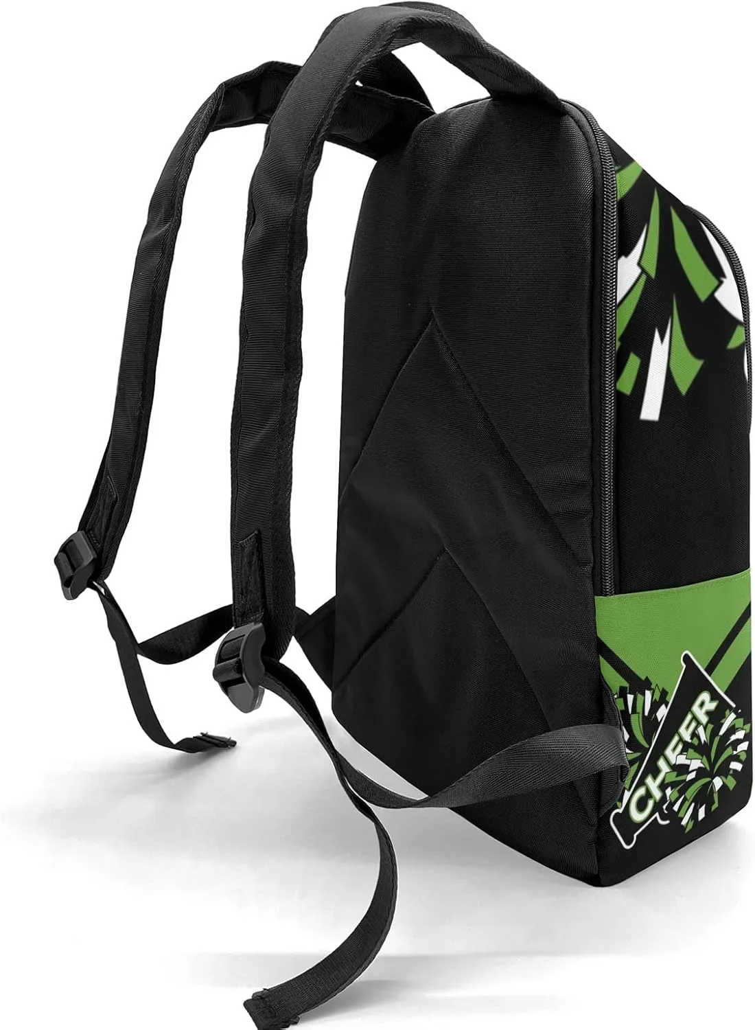 Cheerleader Green 1 Personalized Backpack for Teen Boys Girls,Custom Travel Backpack Bookbag Casual Bag Name Gift