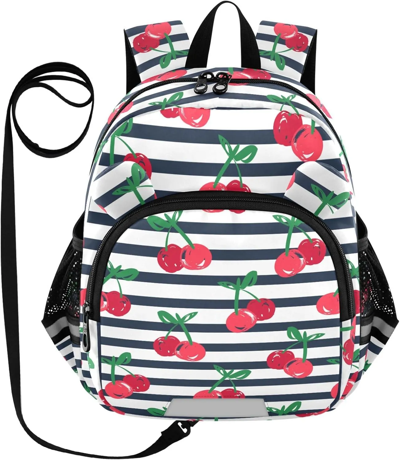 Cherry Preschool Backpack Hand Drawn Daycare Bookbag School Backpack with Traction Rope for Kids 3-6