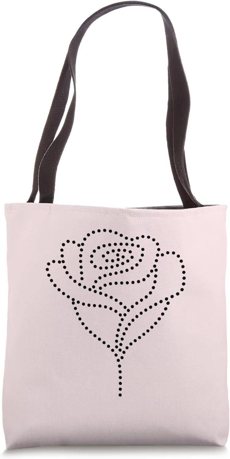 Chic Flower Line Art Minimalistic Floral Artwork Rose Tote Bag