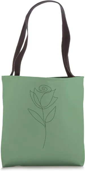 Chic Flower Line Art Minimalistic Floral Artwork Rose Tote Bag