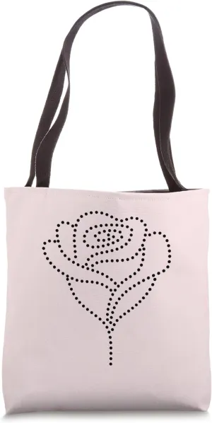 Chic Flower Line Art Minimalistic Floral Artwork Rose Tote Bag