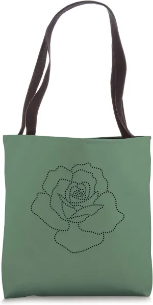 Chic Flower Line Art Minimalistic Floral Artwork Rose Tote Bag
