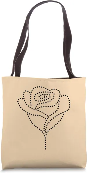 Chic Flower Line Art Minimalistic Floral Artwork Rose Tote Bag