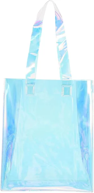 Ciieeo Portable Tote Bag for Women Holographic Iridescent Handbag Shoing Bags Present