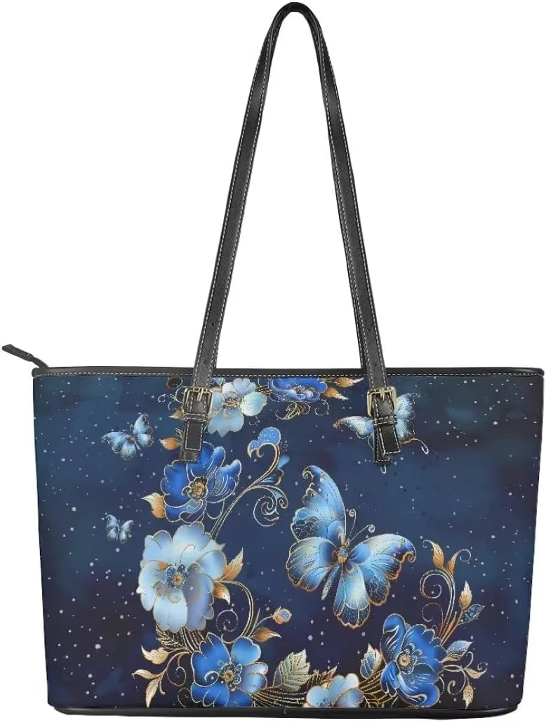 Coldinair Leather Tote Bag for Women with Zipper Large Shoulder Tote Bag Shopping Casual Travel Bag Handbag Purse