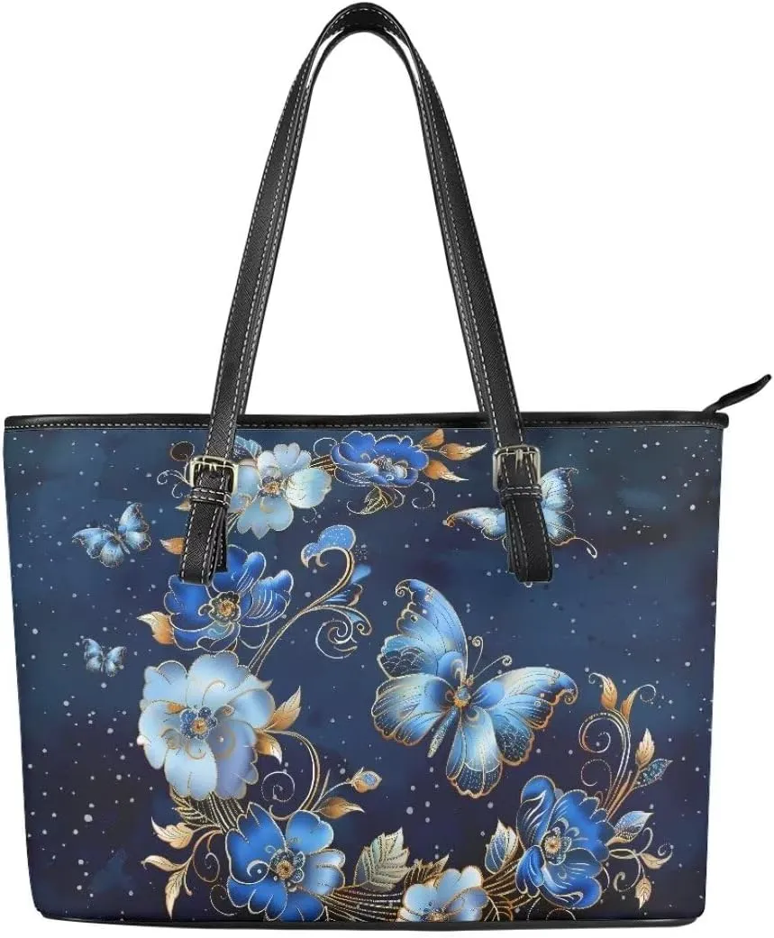 Coldinair Leather Tote Bag for Women with Zipper Large Shoulder Tote Bag Shopping Casual Travel Bag Handbag Purse