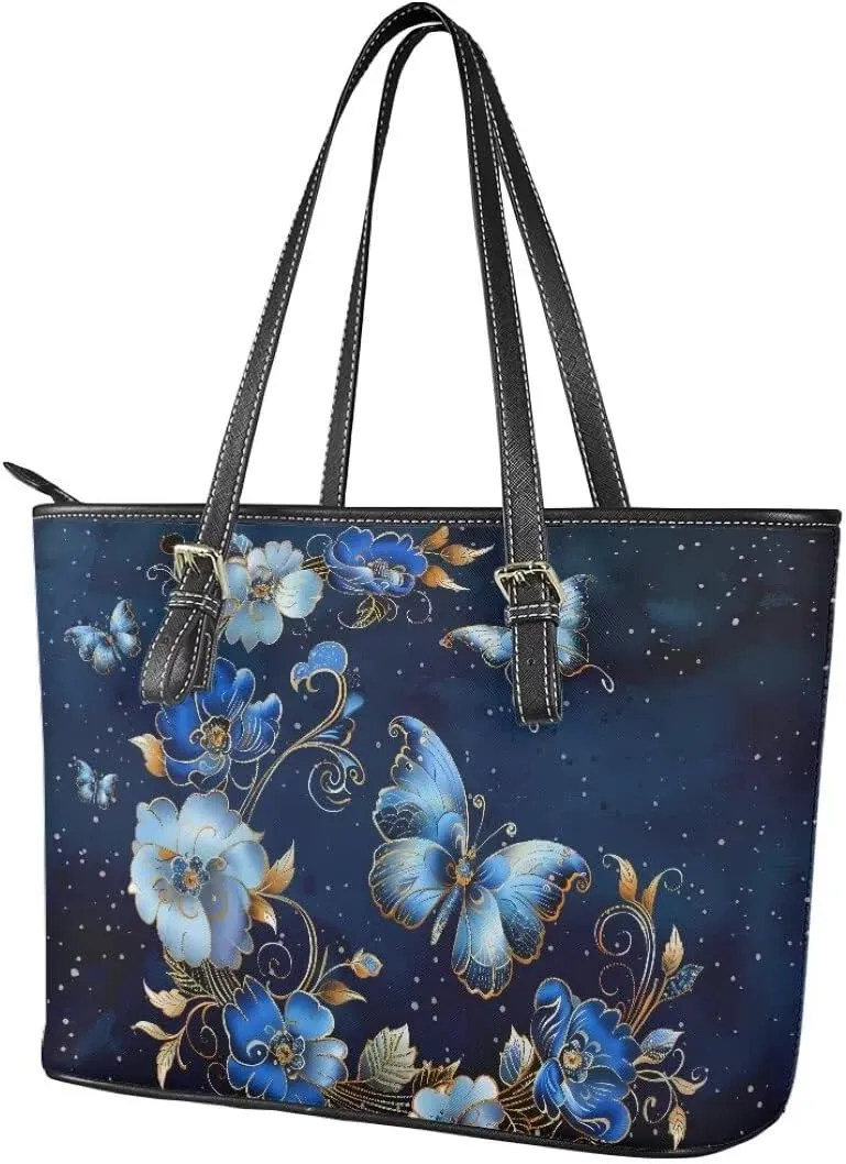 Coldinair Leather Tote Bag for Women with Zipper Large Shoulder Tote Bag Shopping Casual Travel Bag Handbag Purse