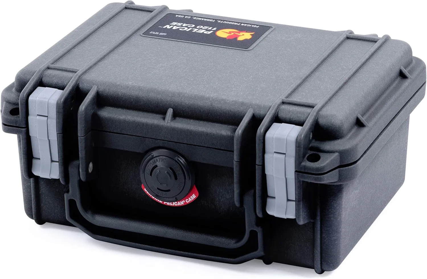 ColorCase Pelican Protector 1120 Case Black - Small Size Waterproof Case with Pick & Pluck Foam & Convoluted Lid Foam - Silver Latches