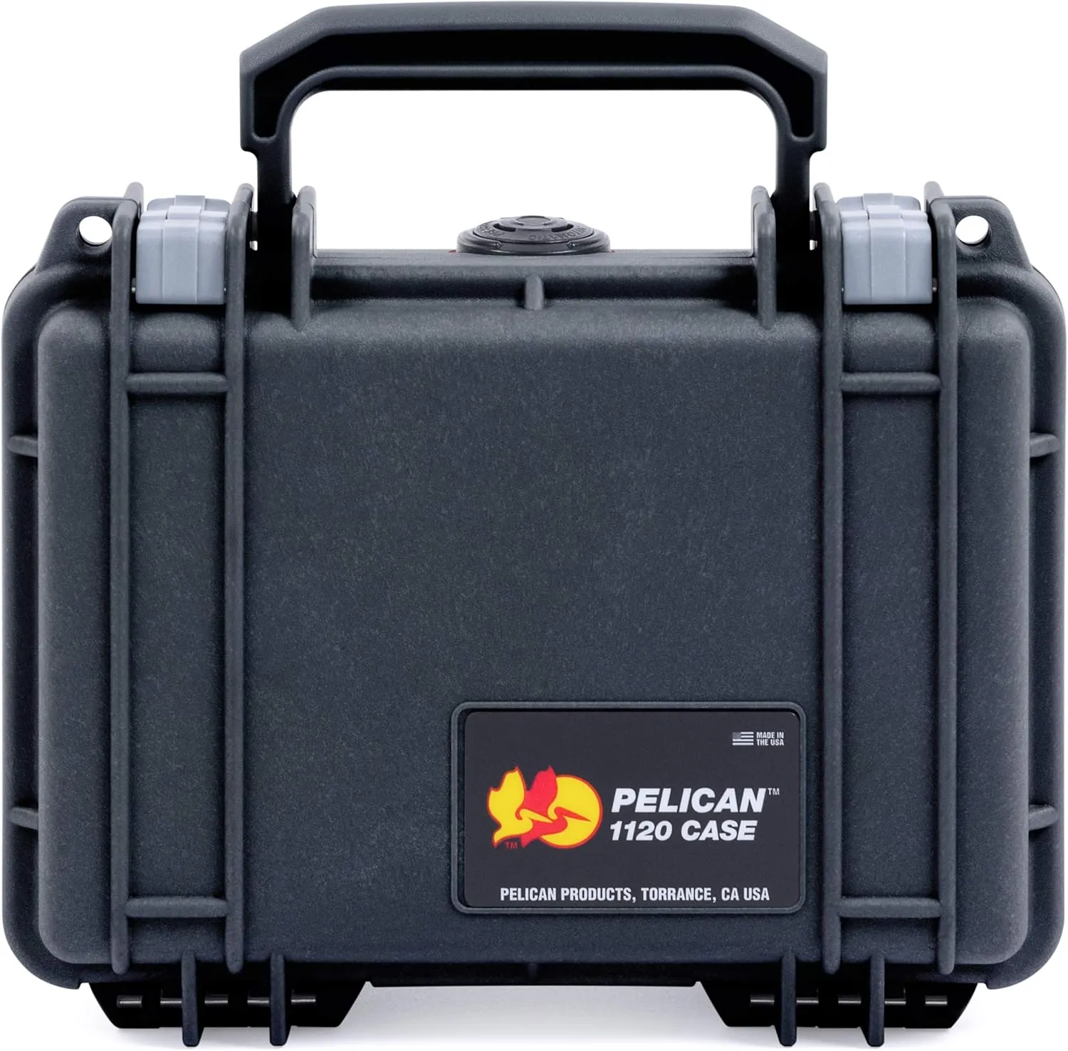 ColorCase Pelican Protector 1120 Case Black - Small Size Waterproof Case with Pick & Pluck Foam & Convoluted Lid Foam - Silver Latches