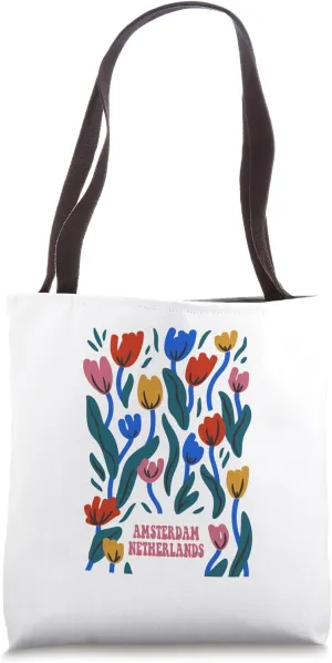 Colorful Tulip Flowers Amsterdam Aesthetic Floral Tote Bag
