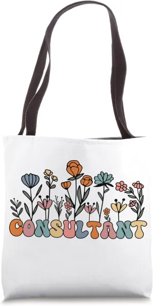 Consultant Wildflowers, Vintage Retro Floral Consultant Tote Bag