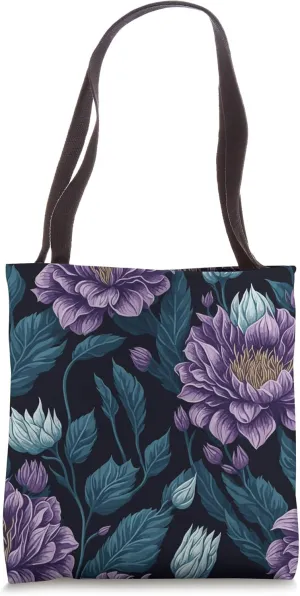 Continuous Pattern of Victorian Style Flowers Tote Bag
