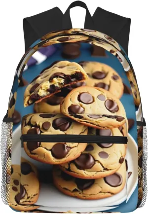 Cookies Food Chocolate Chips Biscuits print Lightweight and comfortable backpack Casual Laptop Backpack for Travel Hiking