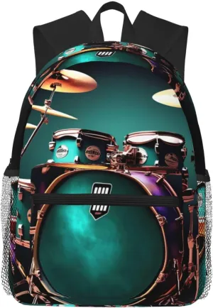 Cool Drum Set print Lightweight and comfortable backpack Casual Laptop Backpack for Travel Hiking