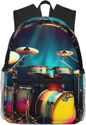 Cool Drums Set print Lightweight and comfortable backpack Casual Laptop Backpack for Travel Hiking