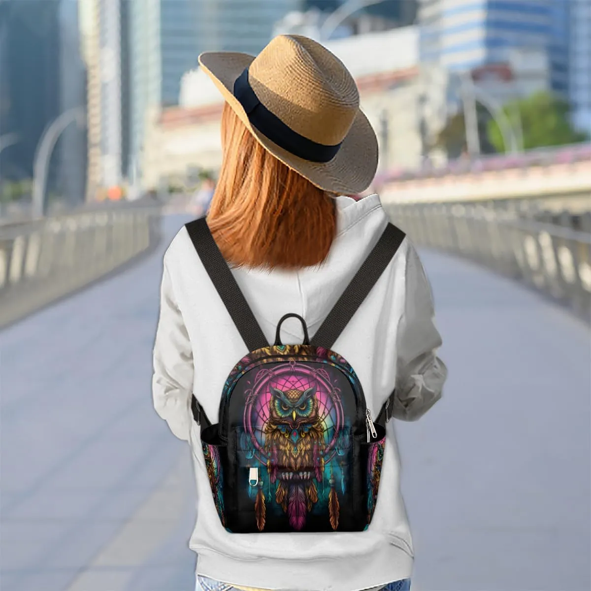 Cool Owl Pattern Mini Backpack Purse for Women Lightweight Shoulder Bag Women Shopping Backpack Small Backpacks Purse