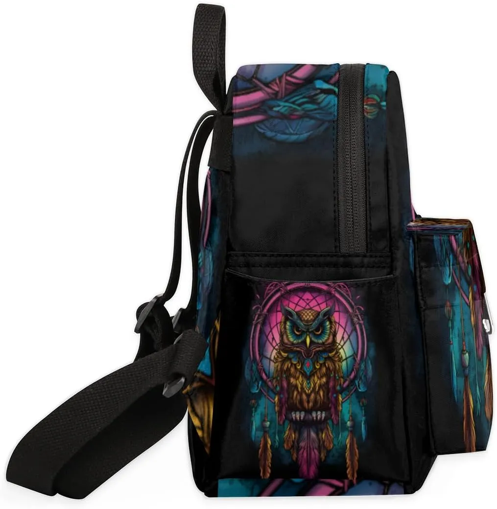 Cool Owl Pattern Mini Backpack Purse for Women Lightweight Shoulder Bag Women Shopping Backpack Small Backpacks Purse