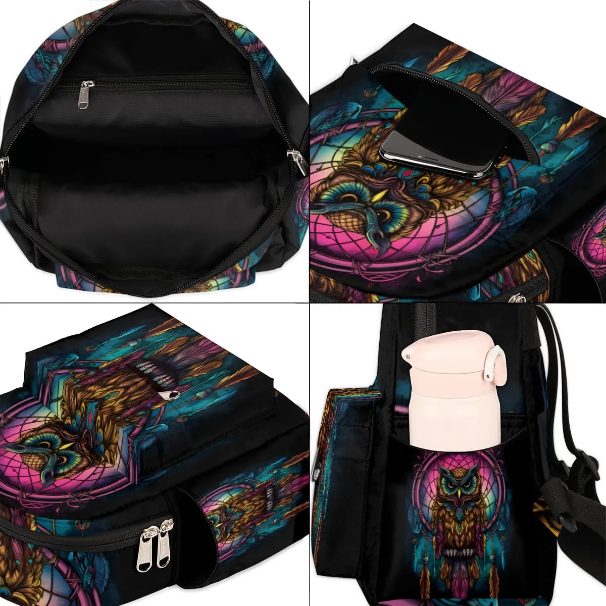 Cool Owl Pattern Mini Backpack Purse for Women Lightweight Shoulder Bag Women Shopping Backpack Small Backpacks Purse