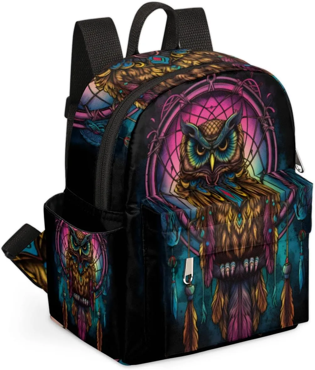 Cool Owl Pattern Mini Backpack Purse for Women Lightweight Shoulder Bag Women Shopping Backpack Small Backpacks Purse