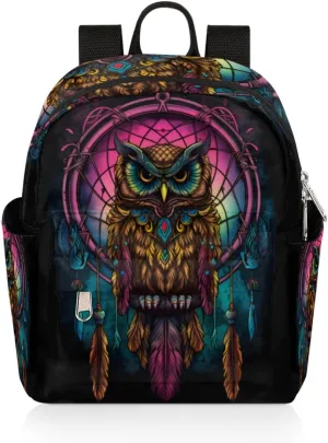 Cool Owl Pattern Mini Backpack Purse for Women Lightweight Shoulder Bag Women Shopping Backpack Small Backpacks Purse
