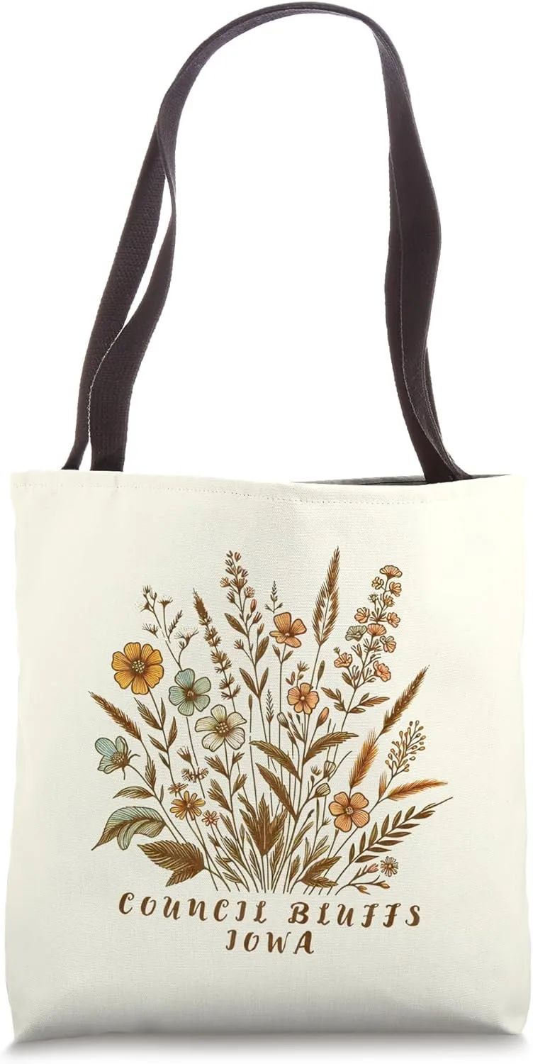 Council Bluffs IA - Cozy Council Bluffs IA Floral Tote Bag