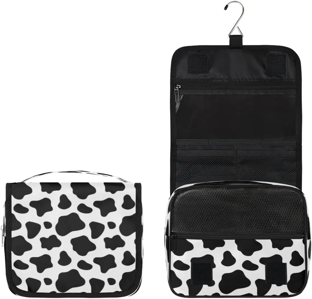 Cow Print Hanging Toiletry Bag Waterproof Makeup Cosmetic Bag Travel Bag Organizer for Accessories Shampoo Full Sized Container Travel-Essentials Toiletry Bag