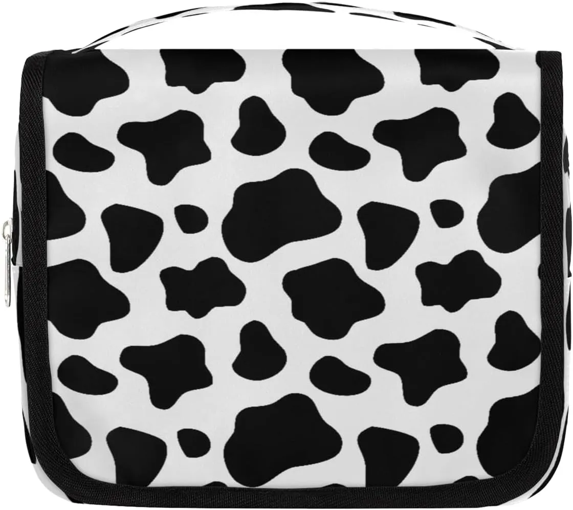 Cow Print Hanging Toiletry Bag Waterproof Makeup Cosmetic Bag Travel Bag Organizer for Accessories Shampoo Full Sized Container Travel-Essentials Toiletry Bag