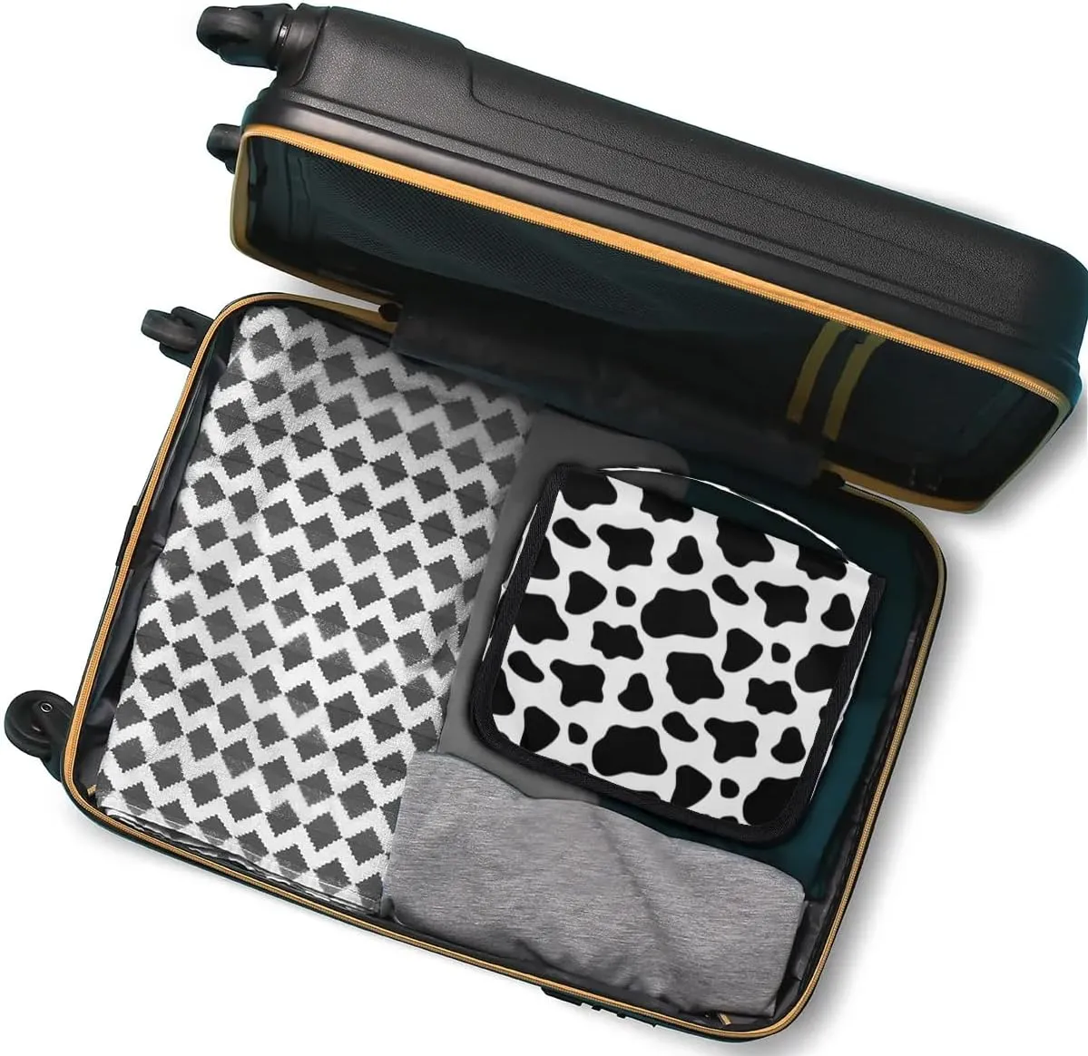 Cow Print Hanging Toiletry Bag Waterproof Makeup Cosmetic Bag Travel Bag Organizer for Accessories Shampoo Full Sized Container Travel-Essentials Toiletry Bag