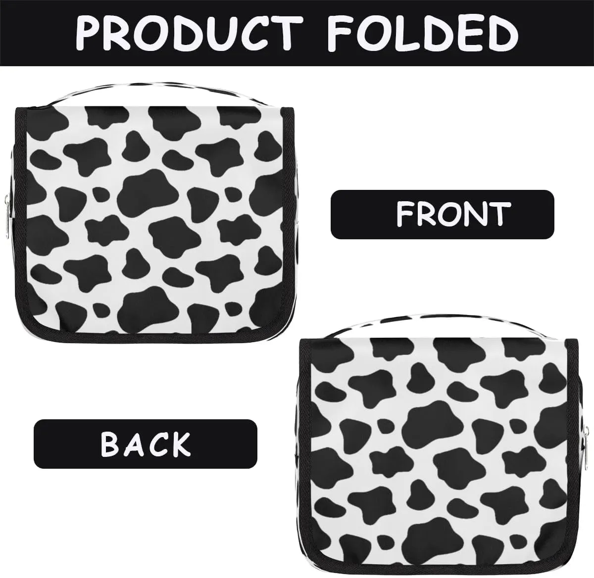 Cow Print Hanging Toiletry Bag Waterproof Makeup Cosmetic Bag Travel Bag Organizer for Accessories Shampoo Full Sized Container Travel-Essentials Toiletry Bag