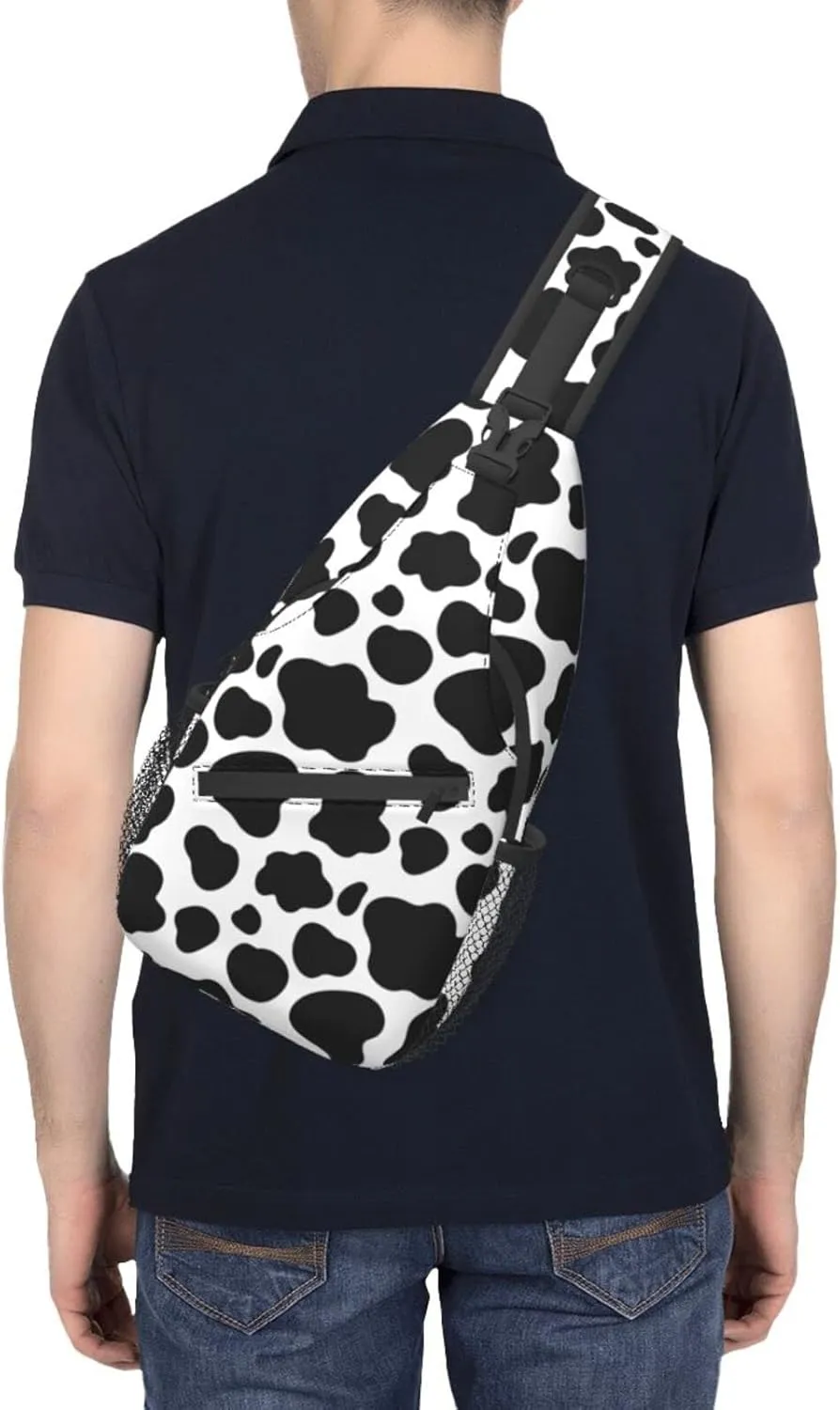 Cow Print Sling Backpack Crossbody Shoulder Bag Travel Hiking Daypack Gifts
